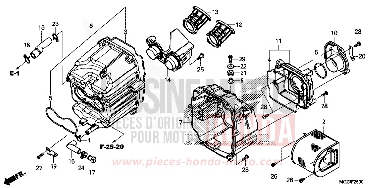 AIR CLEANER for CBR500R ABS ROSS WHITE (NH196) from 2014
